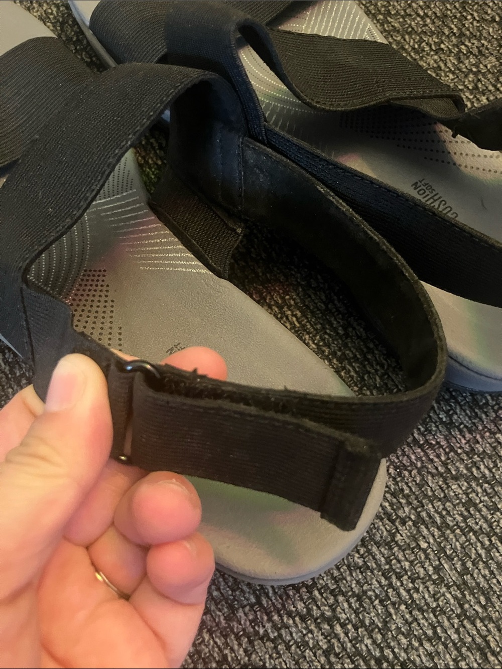 Clarks cloudstoppers arla jacory Slingback Sandals black/grey size 9 - Picture 6 of 12